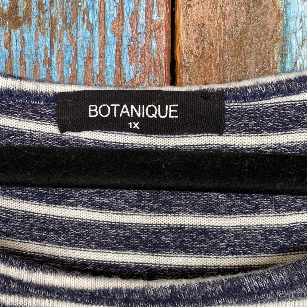 Botanique Blue Striped 3/4 Sleeve Shirt - Picture 2 of 5